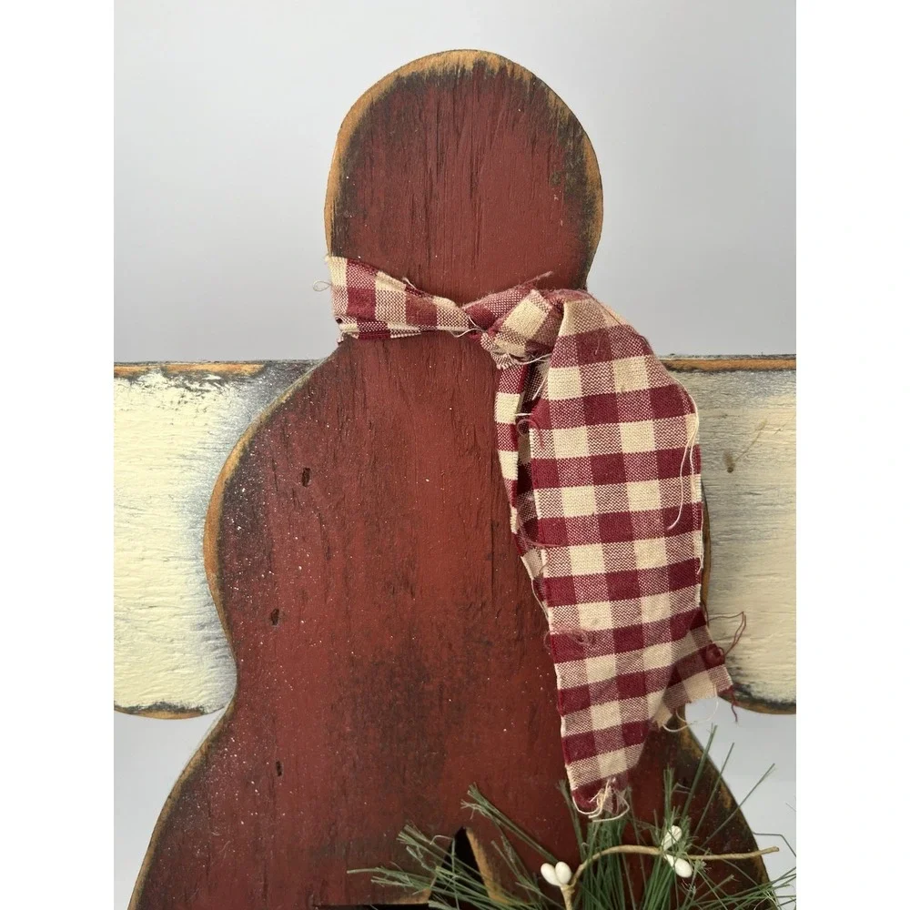 Primitive Wood Angel Rustic Farmhouse Country Shelf Sitter